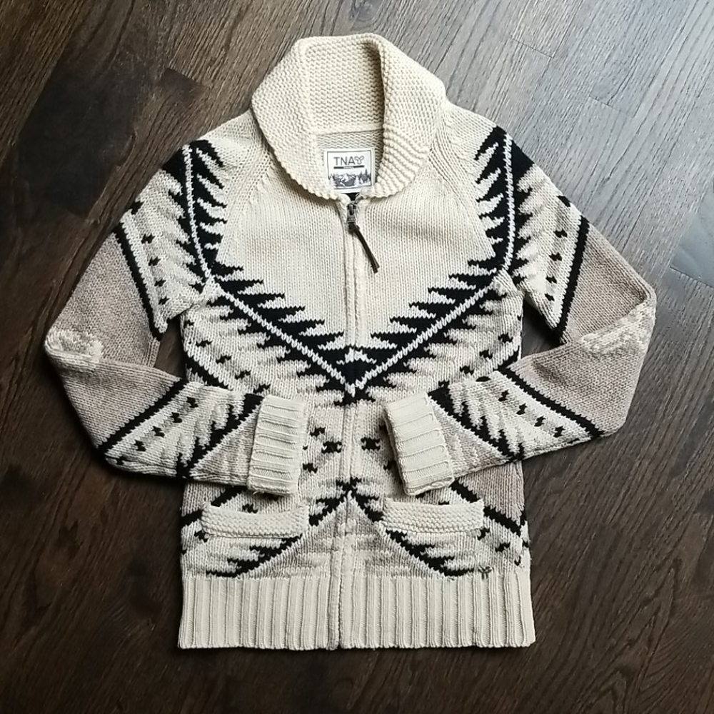 Aritzia TNA 100% Lambswool Zip Sweater